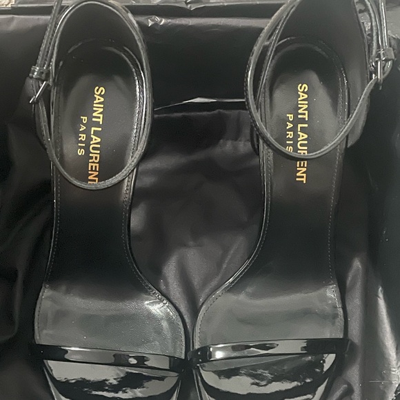 Saint Laurent Glossy Black Heels size 38 - Picture 1 of 7